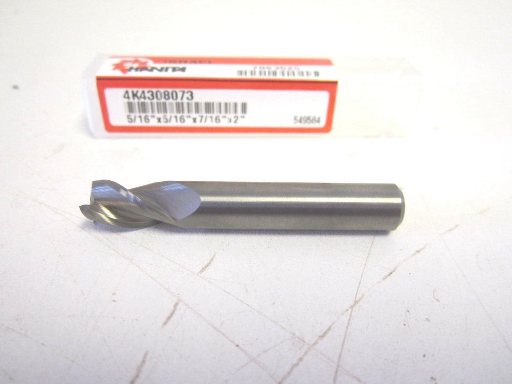 HANITA (4K4308073) 5/16" Carbide 3F 5/16 x 5/16 x 7/16 x 2" CC End Mill New