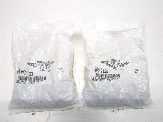 (MP72158) 3/8-16 x 1" Ally Steel Hex Socket Cap Screw 25ct. - Lot of 2