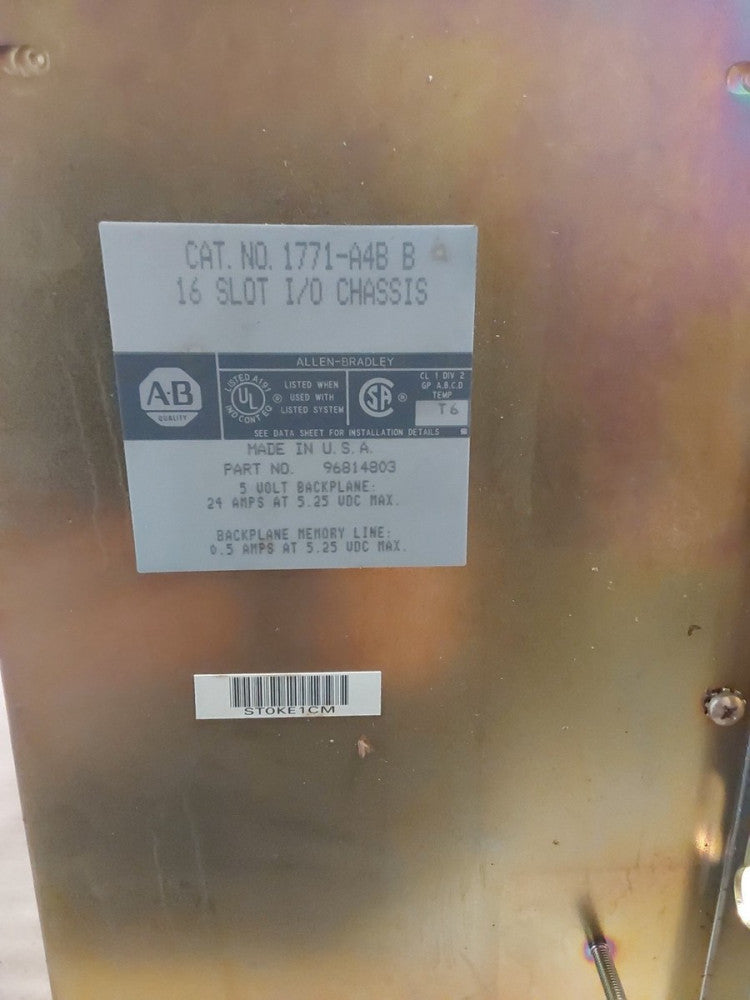 Allen Bradley 1771-A4B Plc5 16-slot Chassis Rack Module Ser B