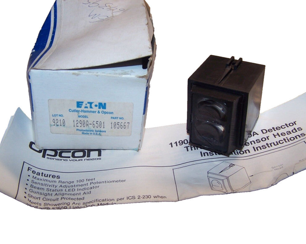 NEW EATON OPCON THRU-BEAM SENSOR HEAD DETECTOR  1290A-6501