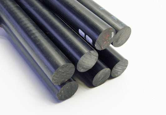 (Lot of 7) Acetal Plastic Rod Black 1.250" x 30" (21 Feet Total) Ensinger TCAFOR