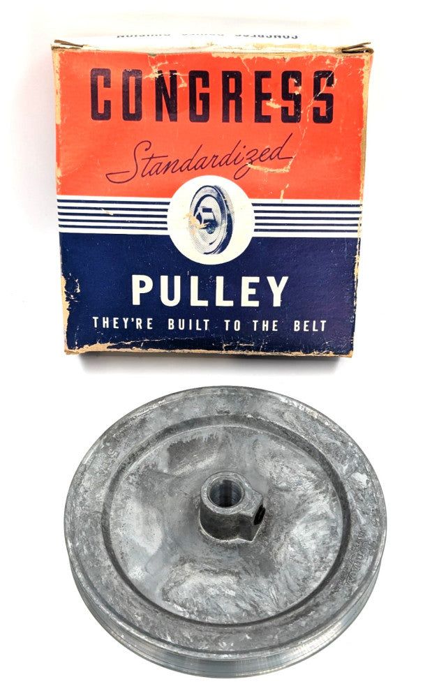 NOS! Congress 5” OD 1/2” Fixed Bore Die-Cast V-Belt Pulley, Type A, CA500, USA