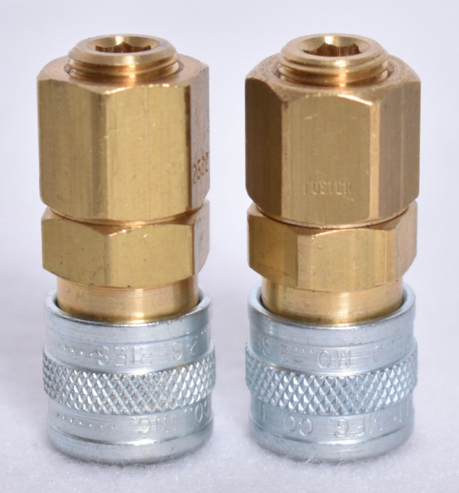 2 Count Foster 1/8" FNPT X 1/8" Coupler End Brass 2302