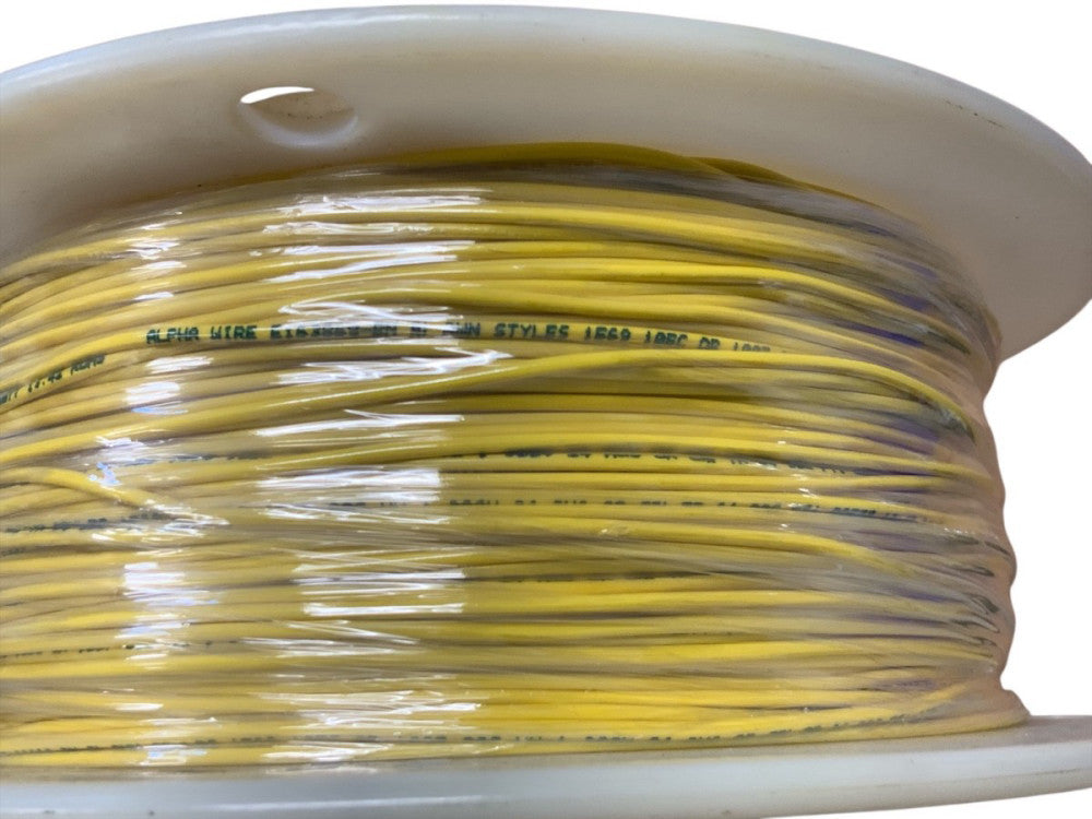 3050 Hook-Up Wire 24AWG 1000ft Alpha Wire Yellow PVC AWM 1007/1569 300V 105°C