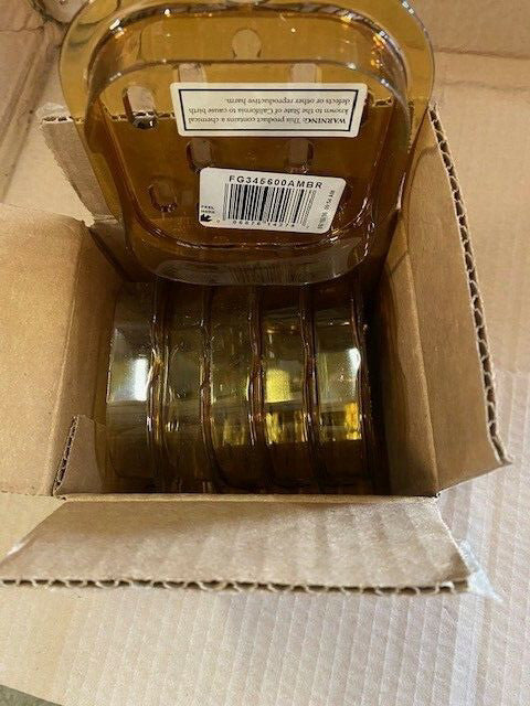 (Box of 6) RUBBERMAID FG345600AMBR Sixth Size Drain Tray, Amber (NEW)