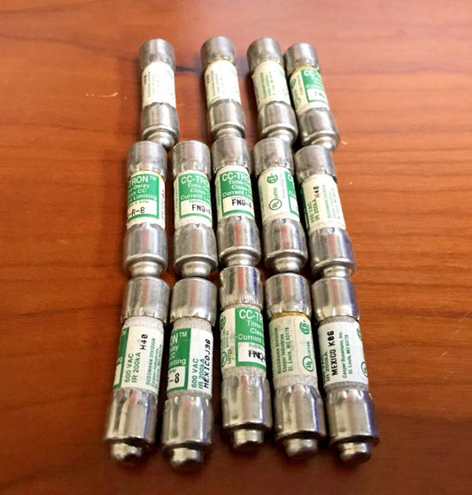 (Lot of 14) Bussmann CC-TRON FNQ-R-8 Class CC Fuse 8A 600Vac