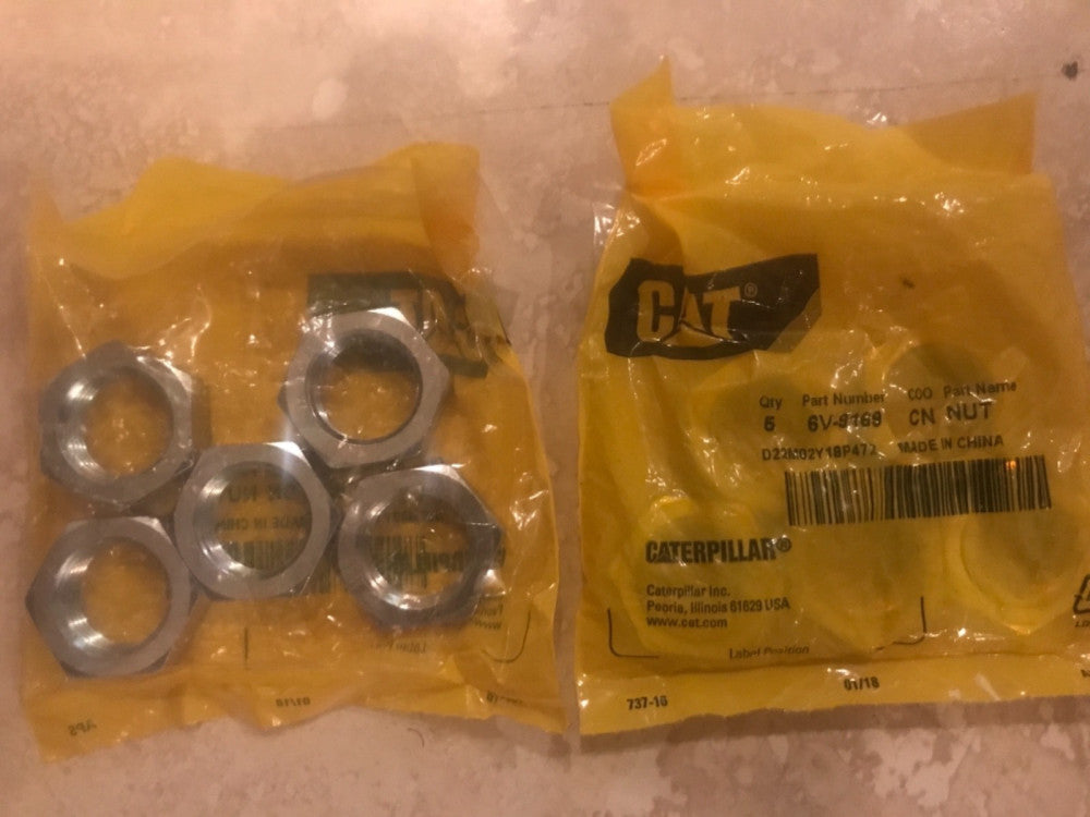 (5 PC LOT) GENUINE OEM Caterpillar 6V9169 Bulkhead Nut - 13/16"-16 *SHIPS FREE*
