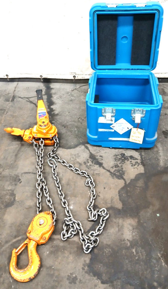 HARRINGTON LEVER HOIST CODE LB060B LOT NO L5A858 6 TON LBS CHAIN LENGTH 135 IN.