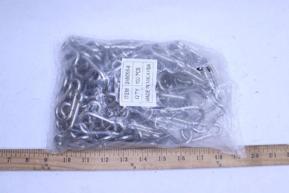 (100-Pk) Chain Snap Hook Stainless Steel 3/8" x 1/4" 2450SS-6