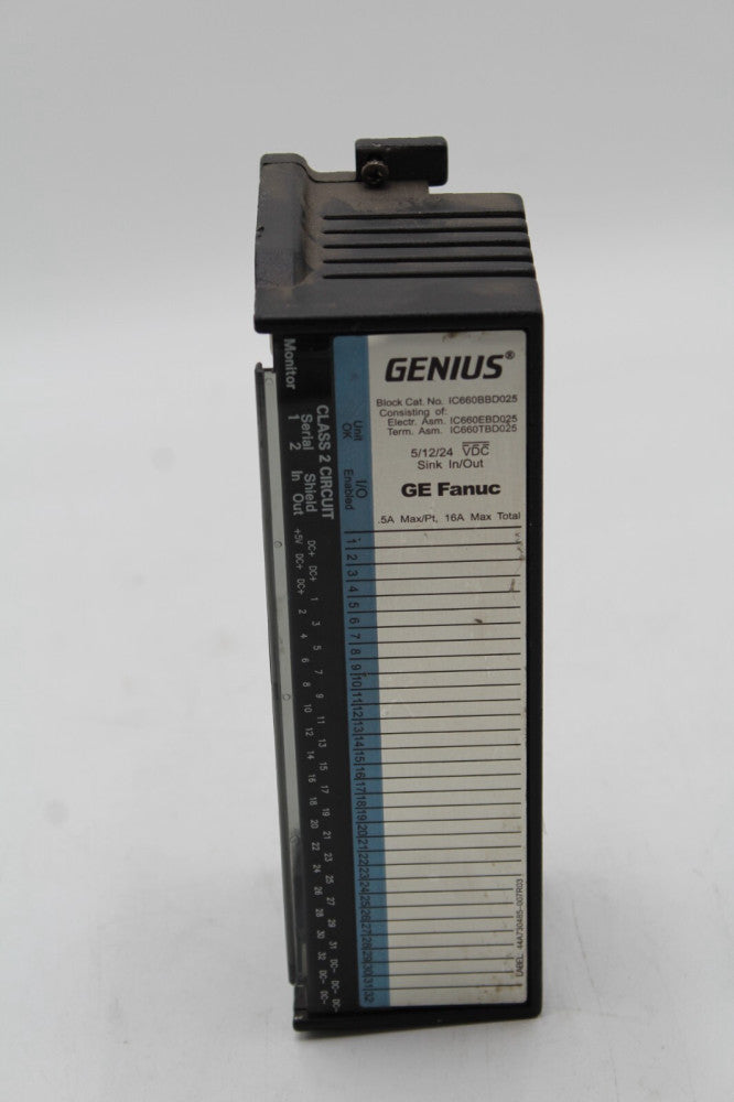 GE FANUC IC660EBD025V GENIUS ELECTR. MODULE 5/12/24VDC SNK 32 CKT