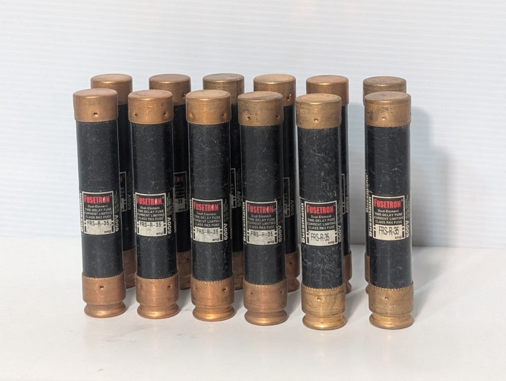 Lot of 12 Bussman Fusetron FRS-R-35 Dual Element Time Delay Class RK5 Fuses