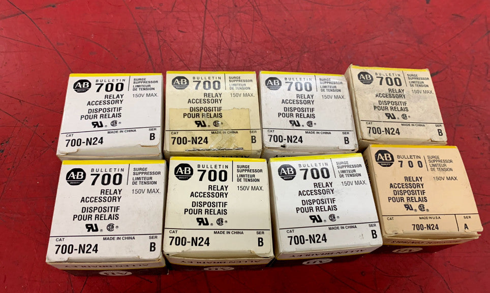 LOT OF 8 NEW IN BOX ALLEN BRADLEY RELAY ACCESSORY 700-N24 SERIES B AND A