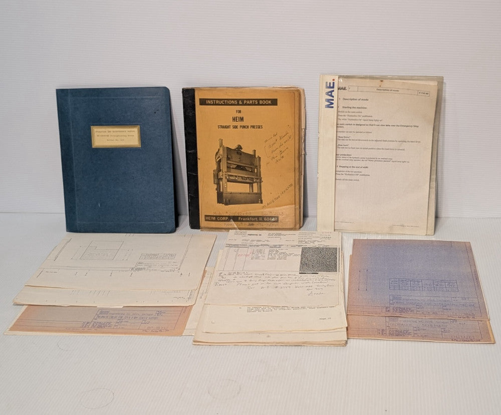 Asstd Heim, Hess, Mae Industrial Side Punch and Straightening Press Ref. Manuals