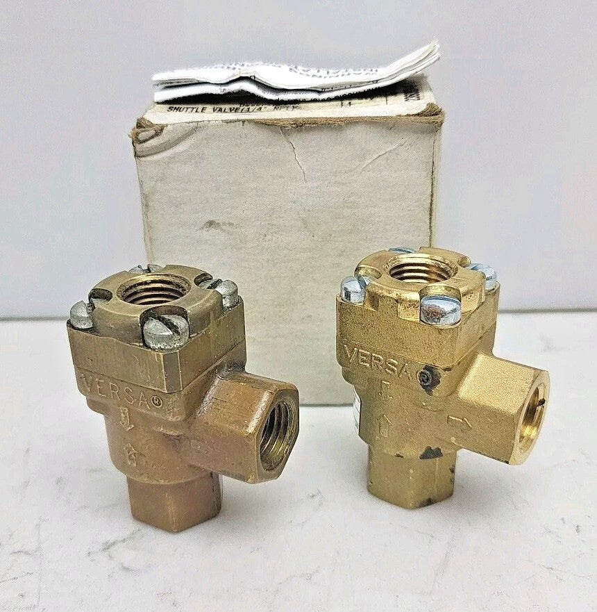 2 Pack Versa SV-3 3 Way Shuttle Valve 1/4" Npt *Used See Pictures 