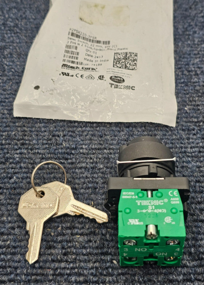 Altech Corp P2PSK220-3PSR: 3-Position Select Switch Push Button