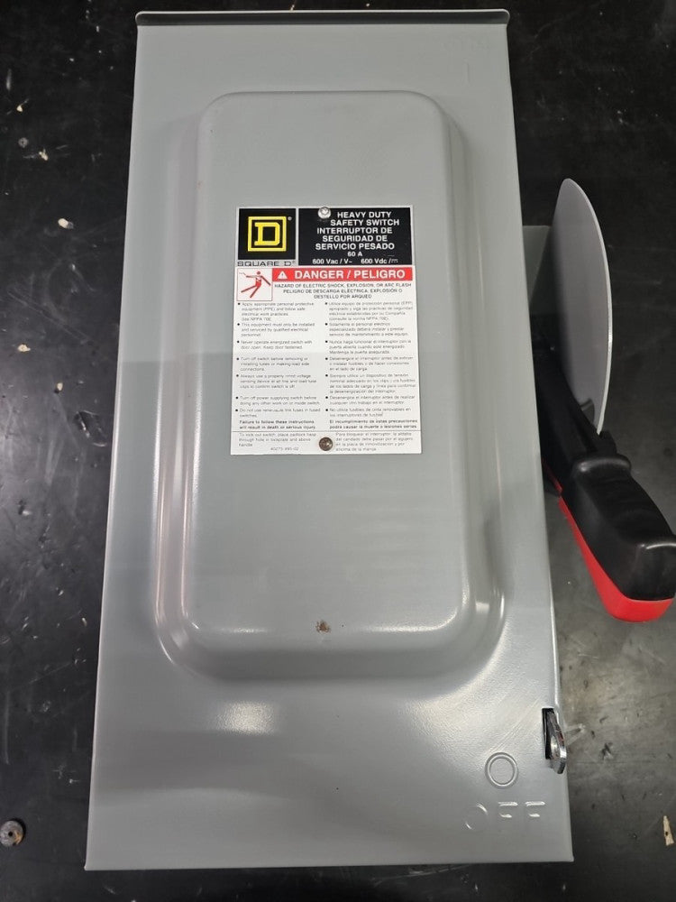 H362RB-SQUARE D-SAFETY SWITCH, 3P,FUSIBLE, 60A, 600V, NEMA 3R OUTDOOR NNB
