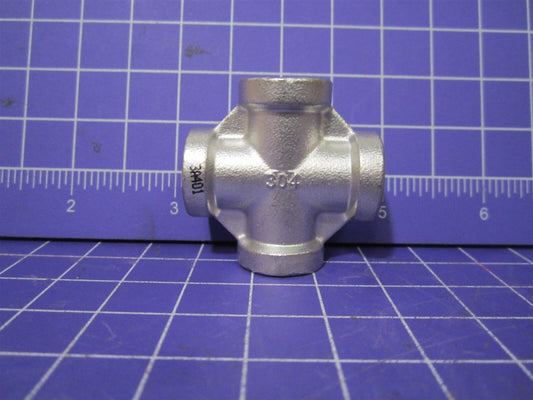 1/4" NPT 304 SS Cross fitting, 4-Way Female Fitting, Pipe Fitting Lot of 10