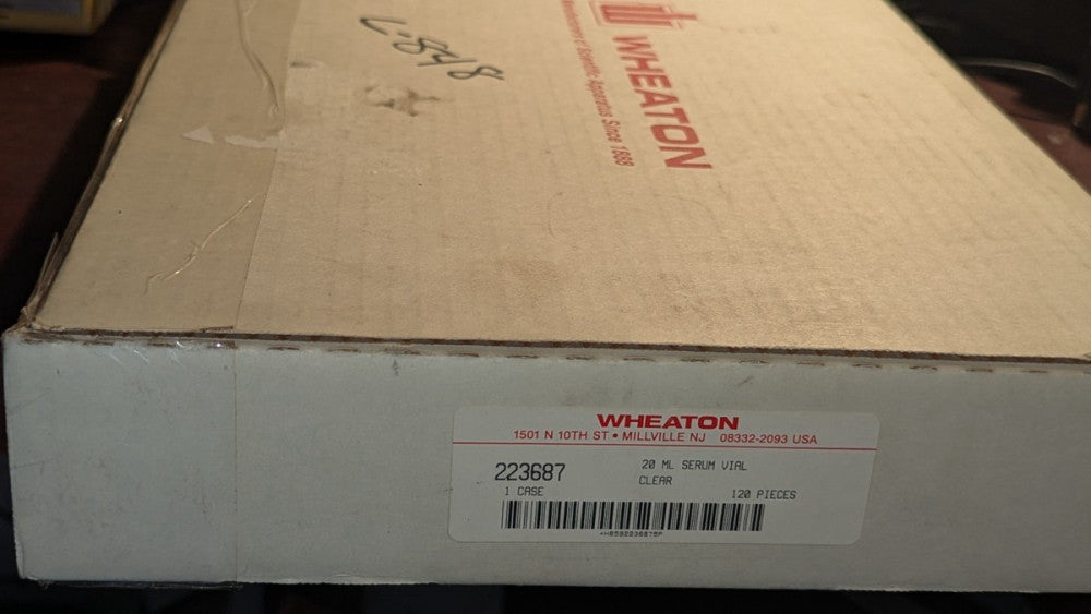 (180+) NIB Wheaton 223687 20mL Clear Serum Vials NO CAPS