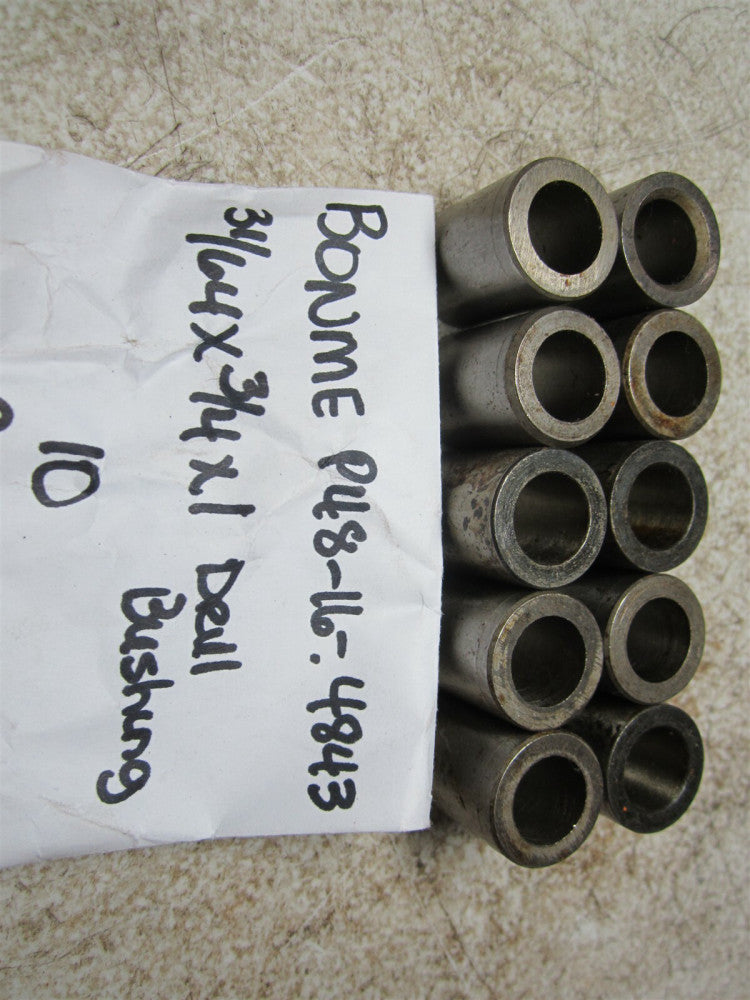 Boneham Metal P48-16-0.4843 31/64 x 3/4 x 1 31/64 Diam Drill Bushing - Qty 10