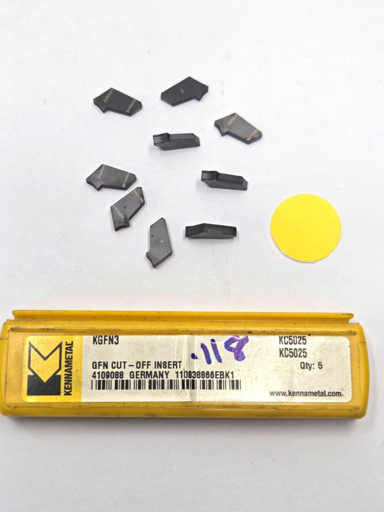 KENNAMETAL*A2030R06CF02*KC5025*CARBIDE GROOVING INSERT******LOT OF 9