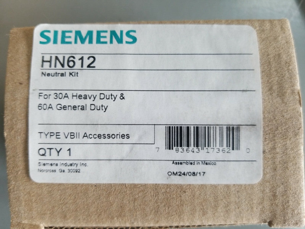 SIEMENS HN612 Neutral Kit,30/60A, 600V