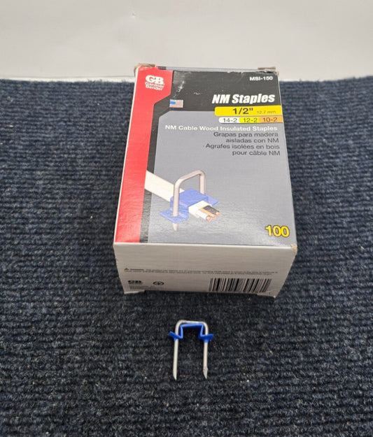 (100 PIECES) Gardner Bender MSI-150: NM Cable Wood Insulated Staples Size 1/2"