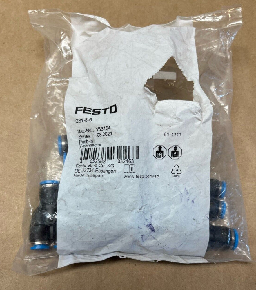 FESTO QSY-8-6 Push-In Y-Connector 153154
