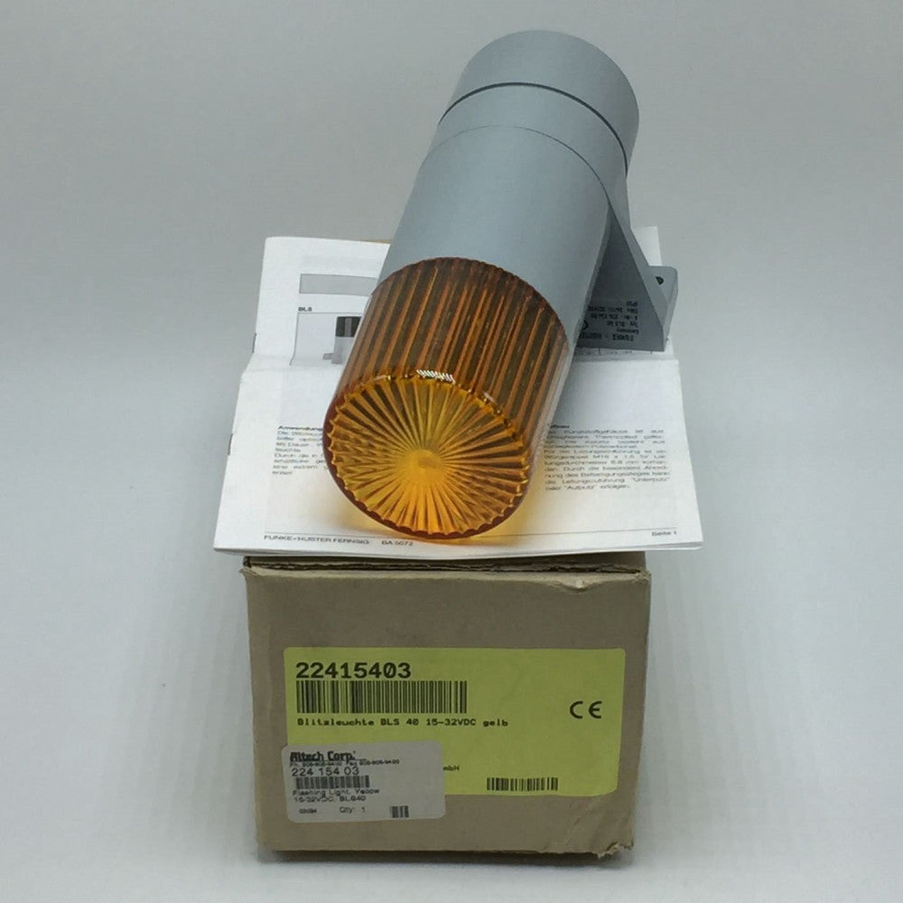 FUNKE HUSTER/ALTECH 224-154-03 TYPE: BLS40 FLASHING LIGHT, YELLOW 15-32VDC 