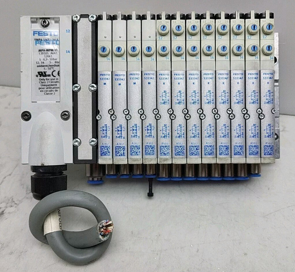 Festo VMPA-KMS1-24-2,5 Manifold Connecting Cable With 12 Valves On Block Used