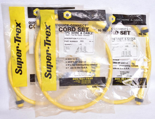 3 Count TPC Wire & Cable Male Female Ext Set 4P 3' Cord Sets  84935