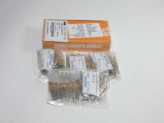 *Lot of 1000* Carlin Systems CR-25-B Carbon Film Resistor .33W 330K Ohm - NEW...