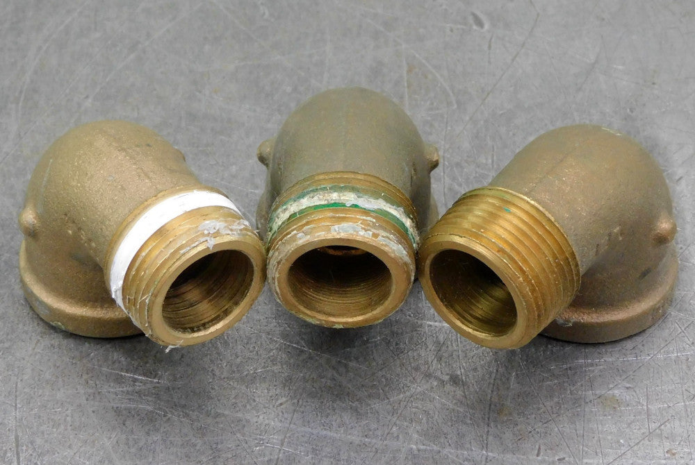 Lee 90° Brass Street Elbow 3/4" NPT Lot of Three (3)