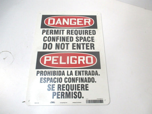 (465M93) 10" x 14" Permit Required Confined Space Do Not Enter Fiberglass Sign