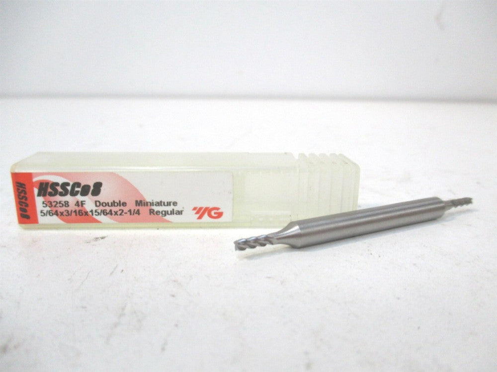 YG-1 (53258) 5/64" x 3/16" x 5/64" x 2-1/4" OAL HSS 4-Flute DE Square End Mill