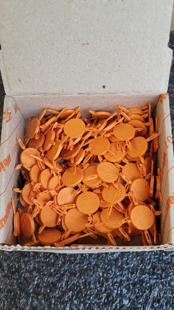 Box Of 100 Weidmuller 1573010000 Orange Coding Elements / Keying Stars