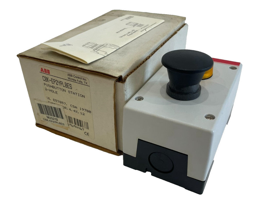 NEW ABB CBK-EP2YPLBES 2 HOLE PUSHBUTTON STATION CBKEP2YPLBES