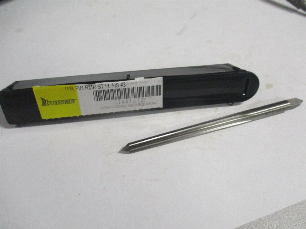 (SM24N03) #3 0.2294" x 0.1813" x 15/64" x 2-5/16" OAL HSS Taper Pin Reamer 