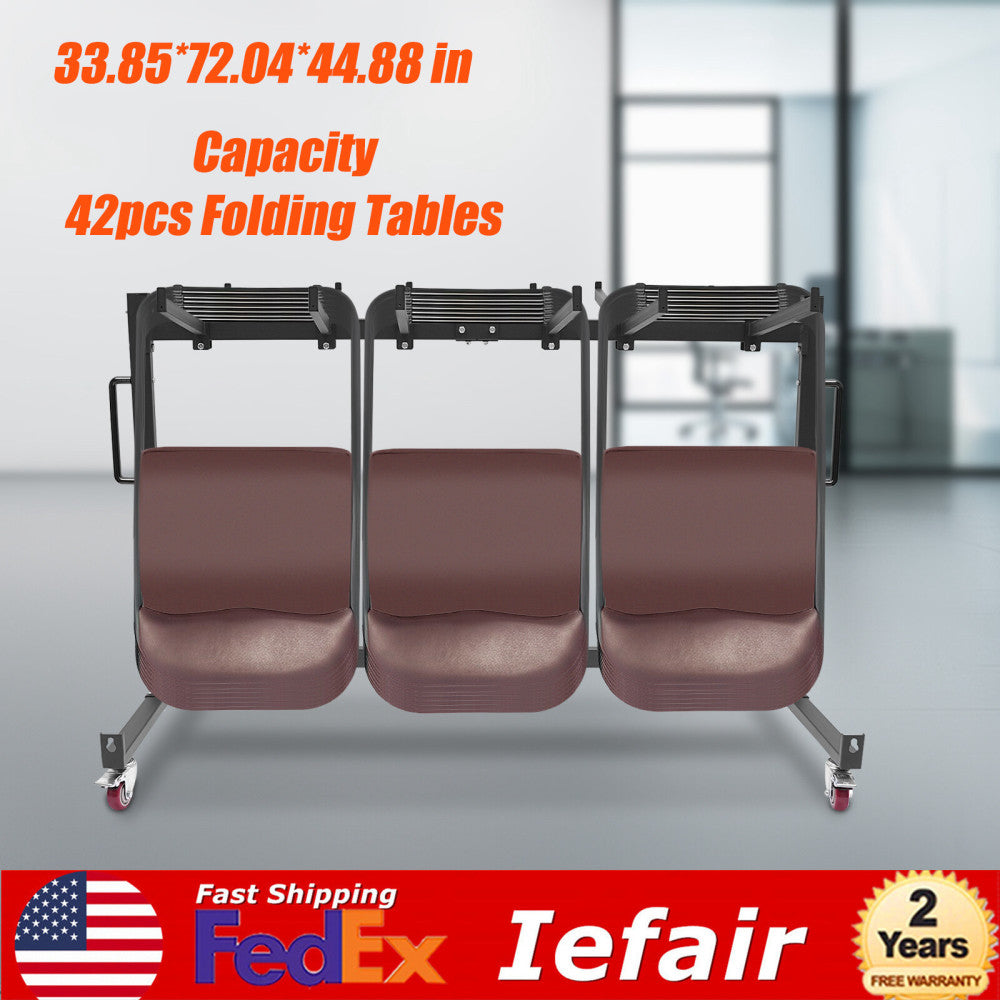 Folding Chair Rack Dolly Cart Table Storage Rack Desk Chairs Cart Trolley 42pcs