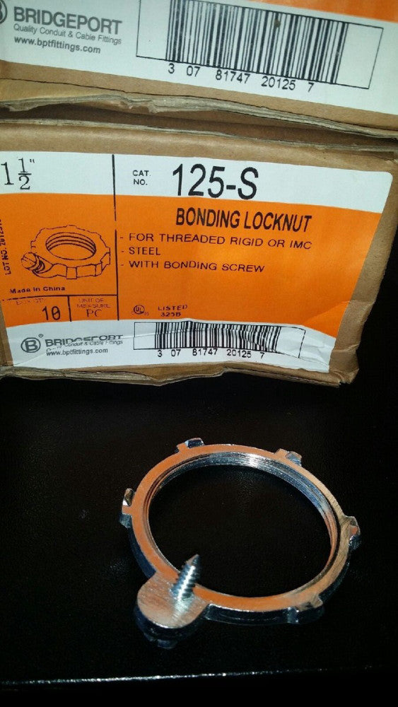 Bridgeport 125-S 1-1/2 in. Rigid Conduit and IMC Bonding Locknuts (10 PCS)