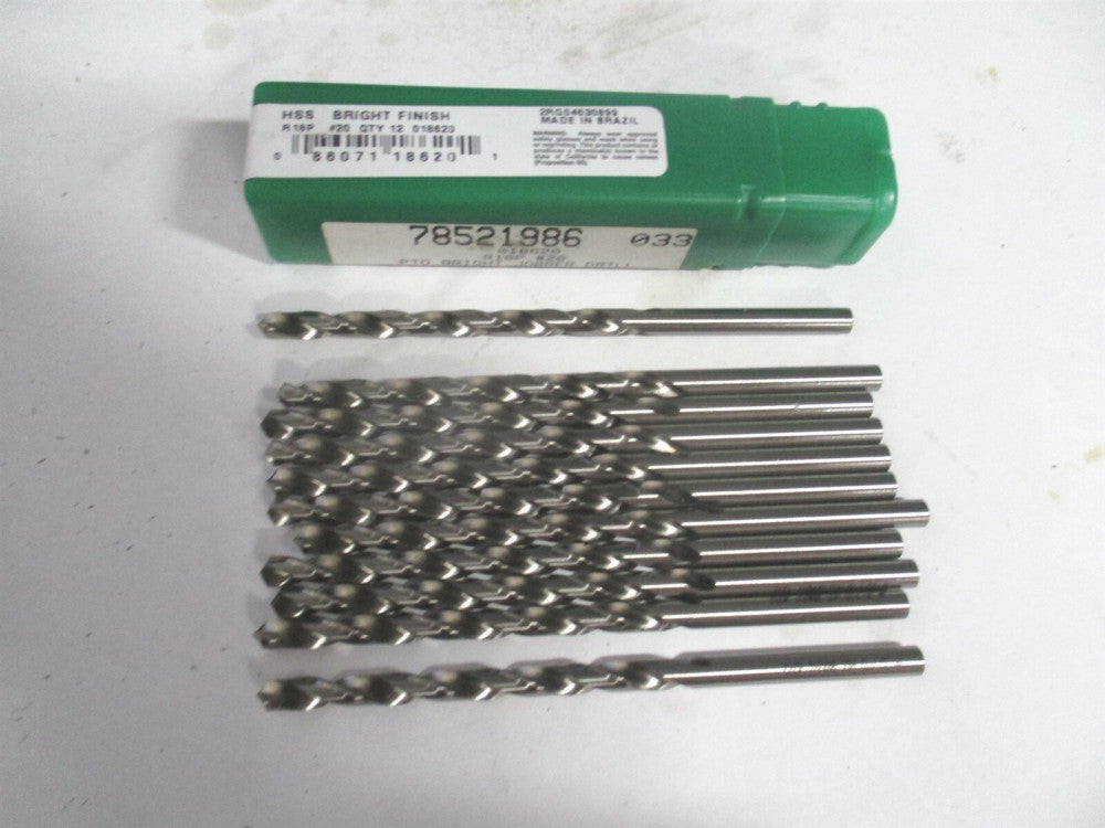 Precision (018620) #20 118° 2-1/8" x 3-1/4" OAL HSS Jobber Drill - Pack of 11