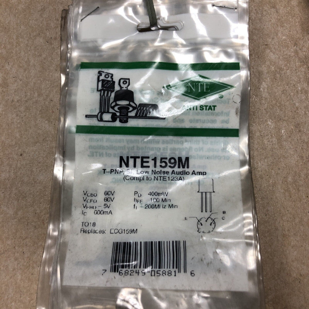NTE ELECTRONICS INC NTE159M T-PNP LOW NOISE AUDIO AMP (LOT OF 6)
