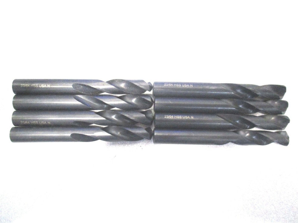 Quality Plus (18423) 23/64 x 3-1/16 2-Flute Split Point HSS Stub Drill - 8 PC