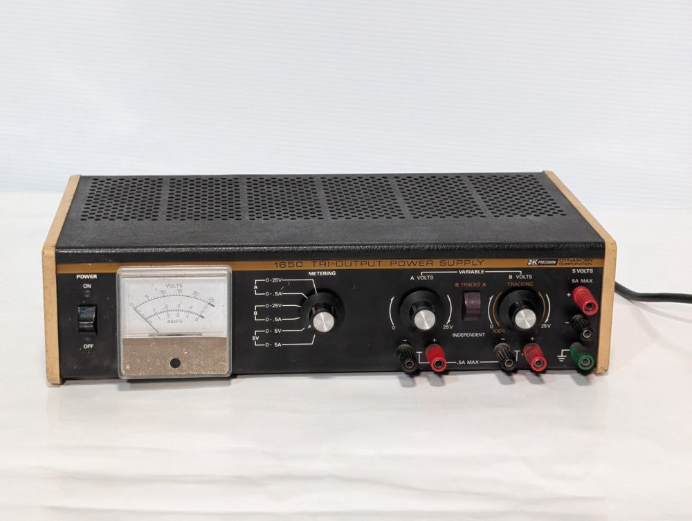 Dynascan 1650 Tri-Output Power Supply, 117V, 60Hz, 160W Tested & Working