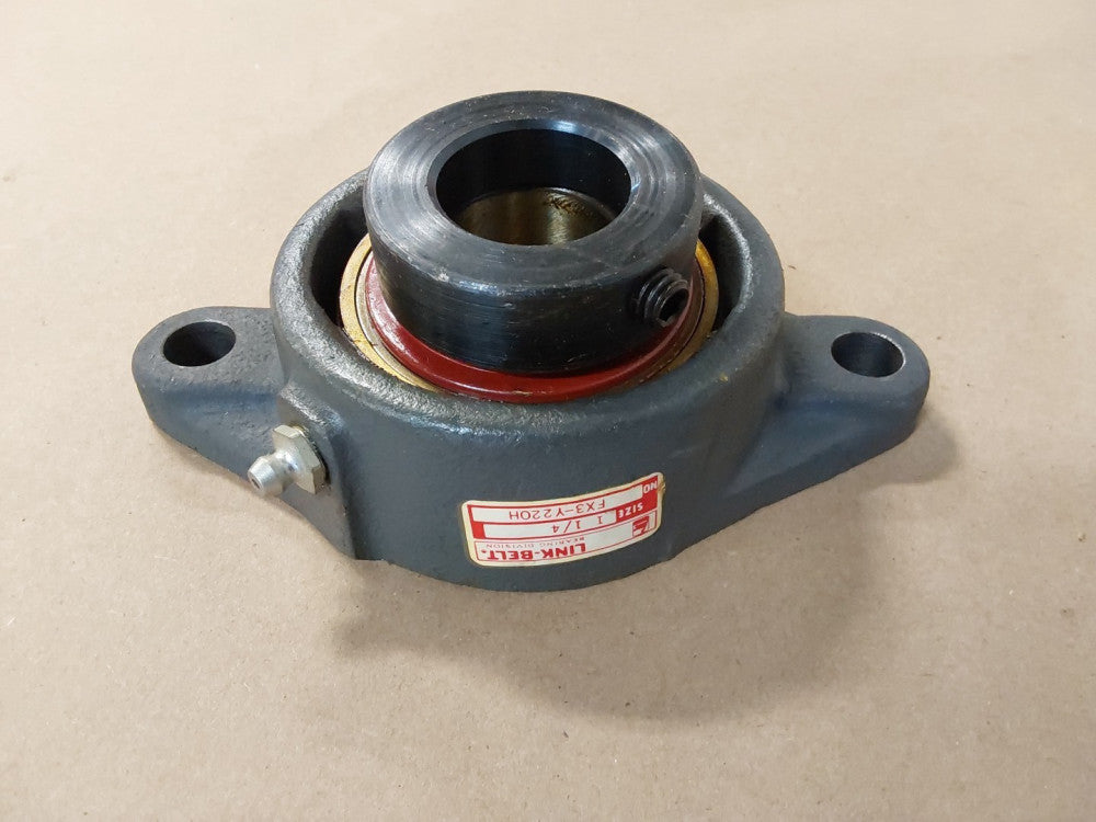 Link-Belt FX3-Y220H 1 1/4" Flange Mounted 2 Bolt Ball Bearing, Cast Iron 