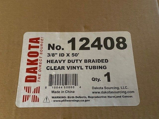 3/8" x 50 Ft Braided Clear Vinyl Tubing - Heavy Duty, Flexible (NEW)
