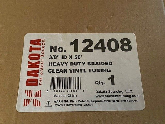 3/8" x 50 Ft Braided Clear Vinyl Tubing - Heavy Duty, Flexible (NEW)