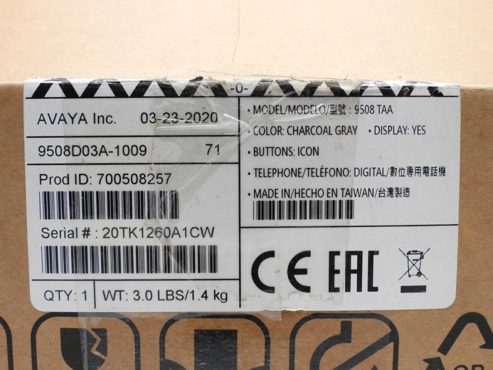 AVAYA 9508 TAA Compliant Digital Handset Charcoal 700508257 9508D03A-1009 9508 T