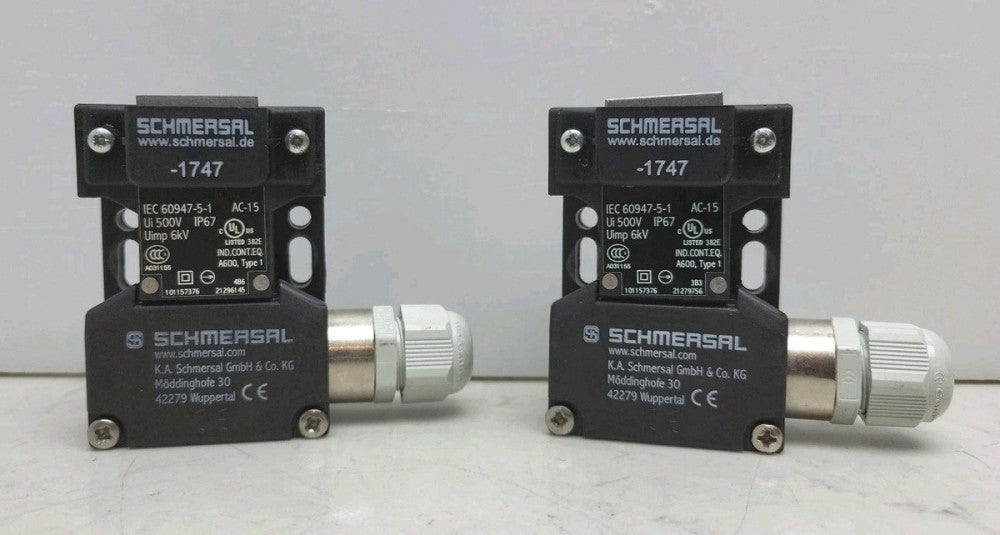 2 Pack Schmersal AZ15-ZVRK-M20 Safety Interlock Switch w/ -1747 Actuator Switch