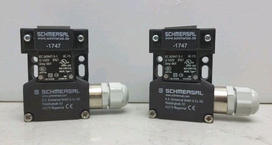 2 Pack Schmersal AZ15-ZVRK-M20 Safety Interlock Switch w/ -1747 Actuator Switch