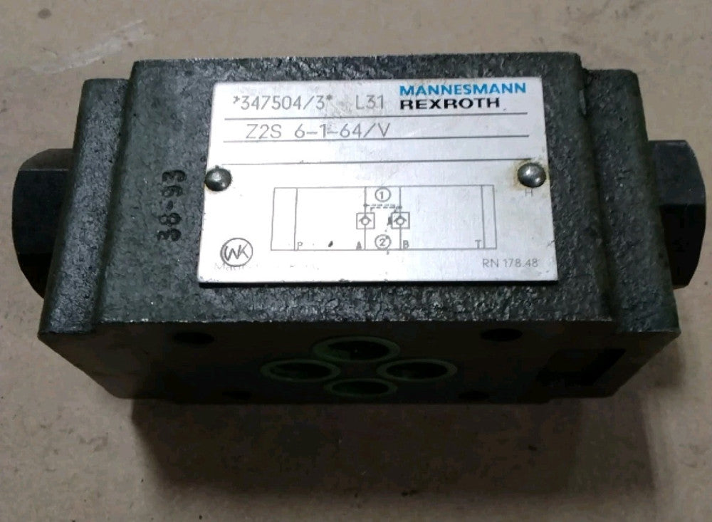 Mannesmann Rexroth Z2S6-1-64/V Pilot Operated Check Valve Sandwich Module Z24